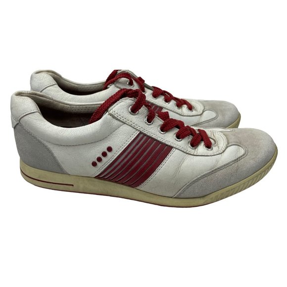 Ecco Men's Biom Hydromax White/Red Leather Spikeless Golf Shoes EU 42/US 9.5-10 - Picture 1 of 7
